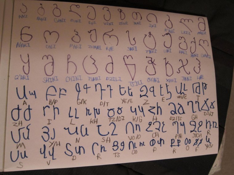 Армянский алфавит прописные