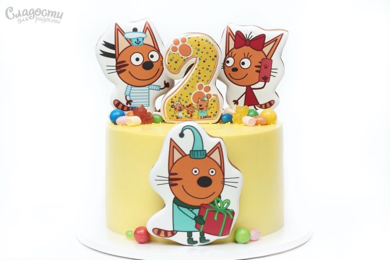 Три кота картинки для торта