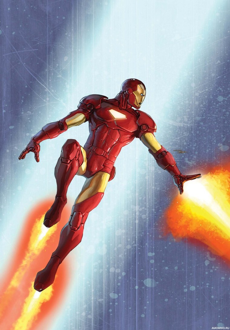 Тони Старк Железный человек летает