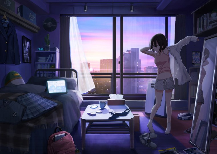 Аниме комната девушки