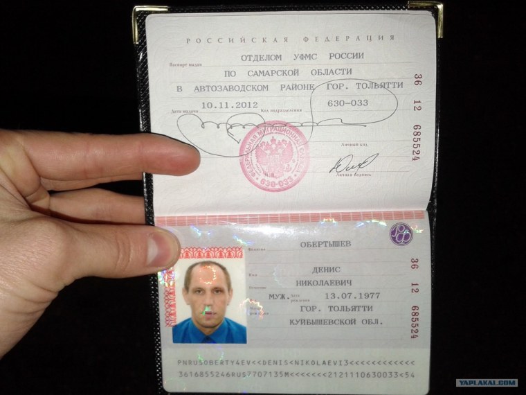 Паспортные данные