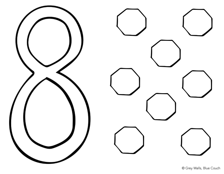 Восьмерка разукрашка