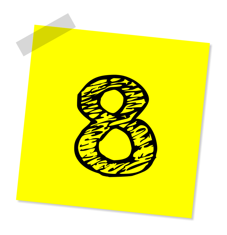 Значок с цифрой 8