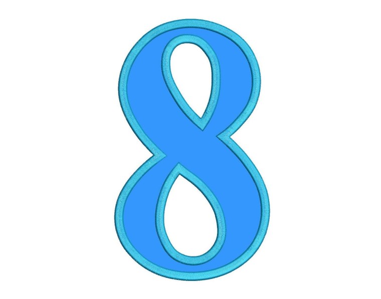 Цифра 8 синяя