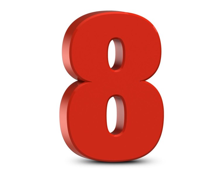 Восемь на белом фоне