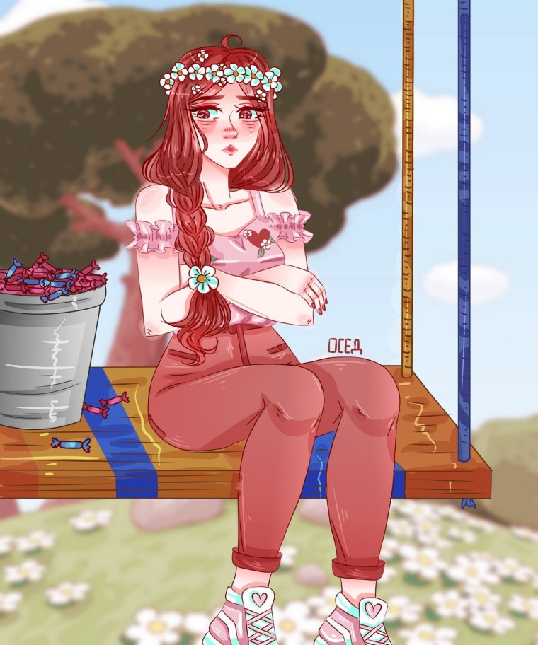 Нюша из смешариков в виде человека