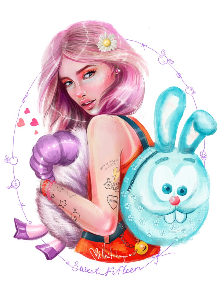 Нюша из смешариков в виде человека