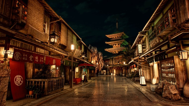 Киото город в Японии 17 века