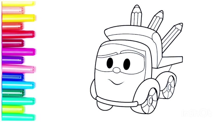 Грузовичок лёва. Раскраска