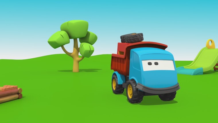 Мультик Грузовичок Лева подъемный кран