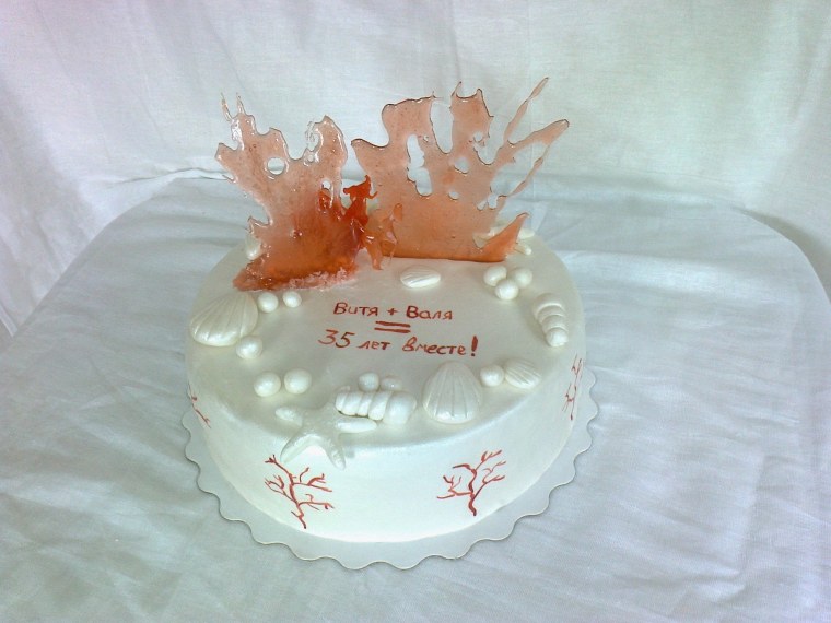 Торт на коралловую свадьбу