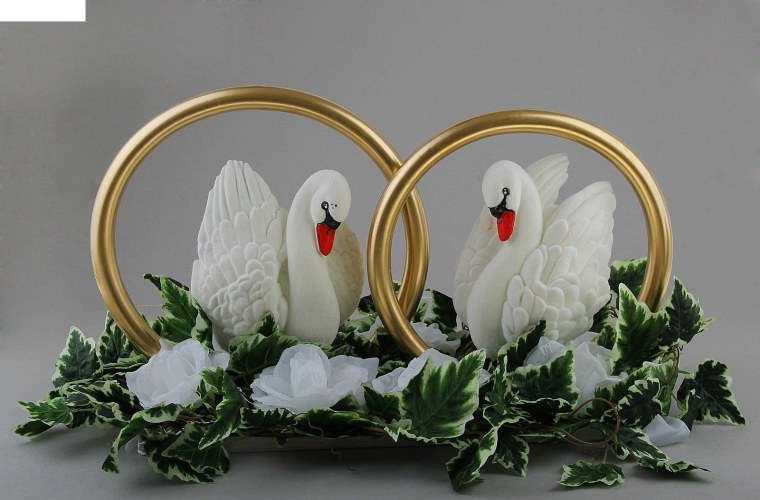 Свадебные голуби с кольцами