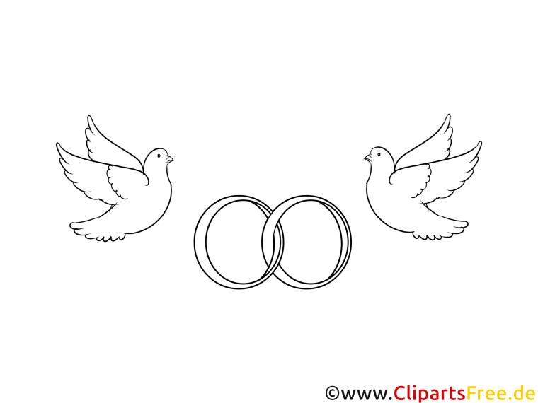 Свадебные голуби раскраска