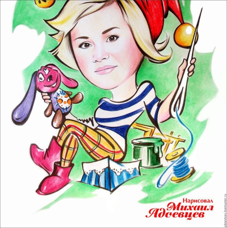 Шарж женщина рукодельница