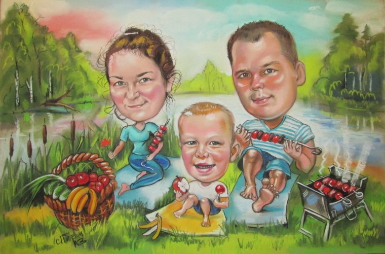 Шарж на природе