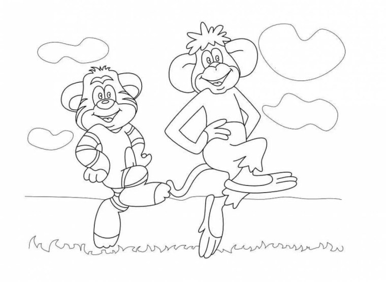 По дороге с облаками... Раскраска