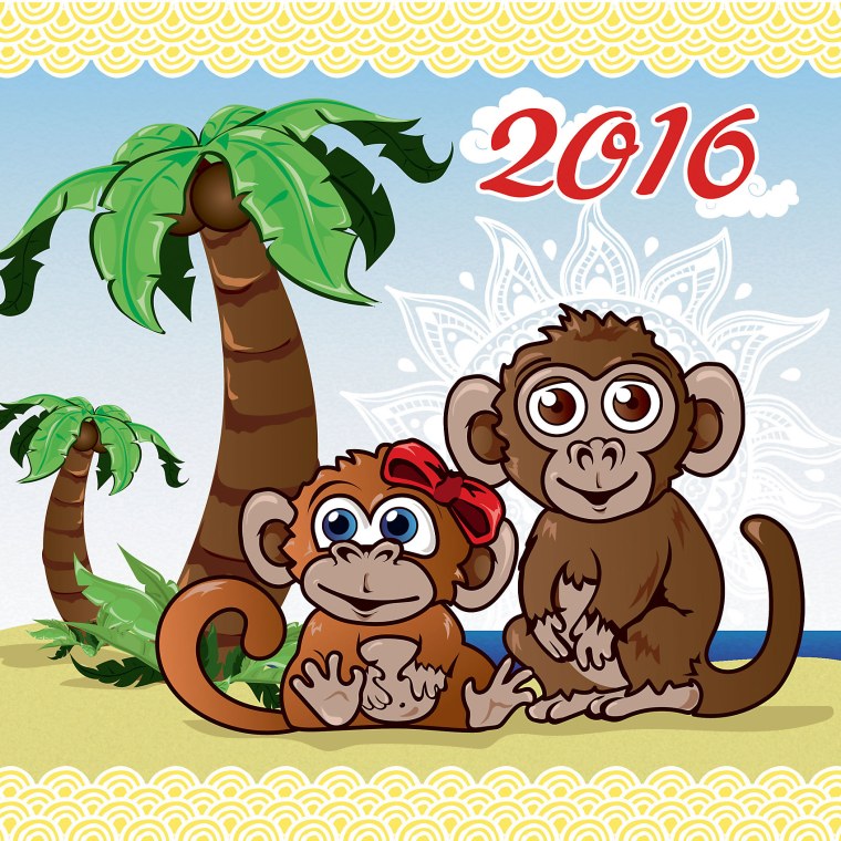 Год обезьяны. Календарик