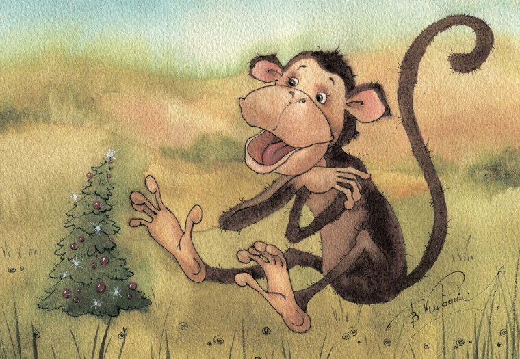 Советские открытки с обезьянкой