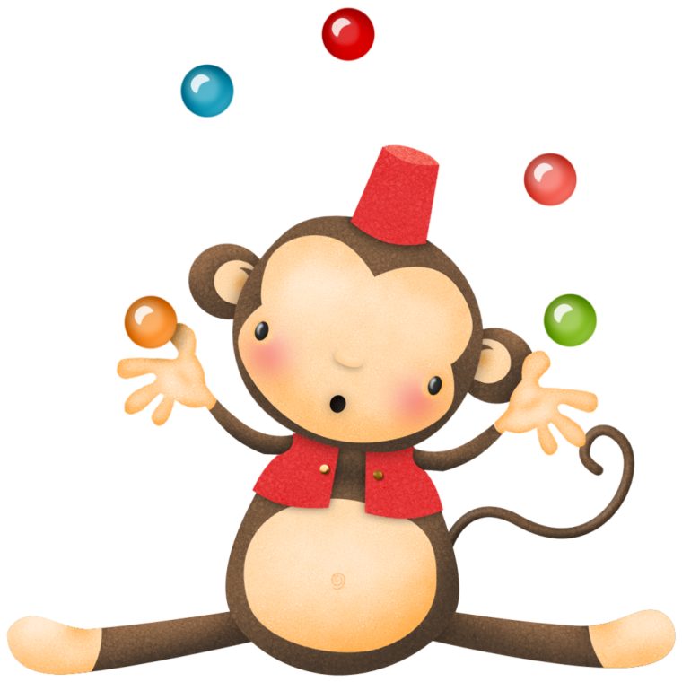 Шаблон макси обезьяны карнавал