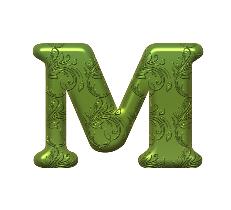 Красивые буквы алфавита зеленые