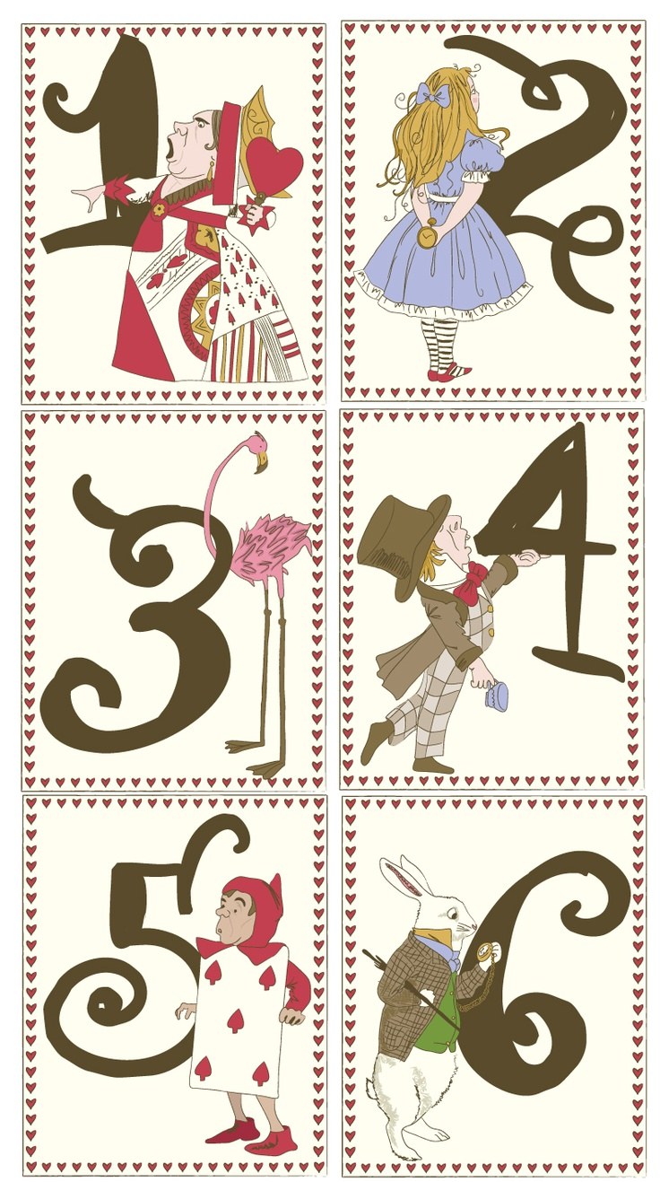 Карты Алиса в стране чудес для печати