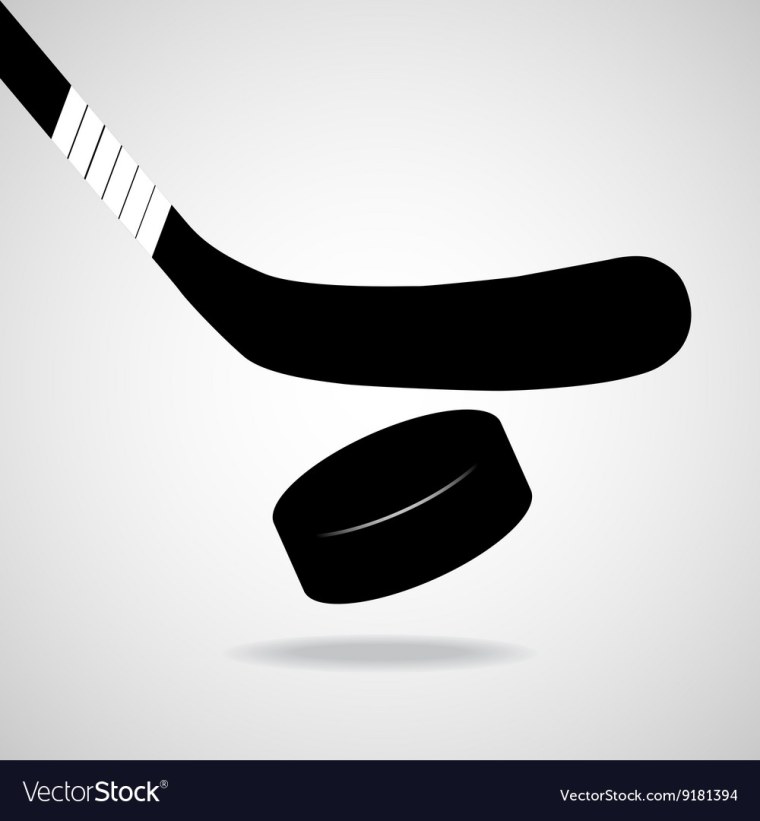 Клюшка с шайбой вектор