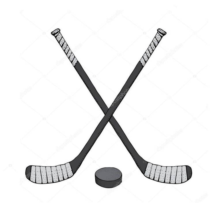 Перекрещенные клюшки с шайбой
