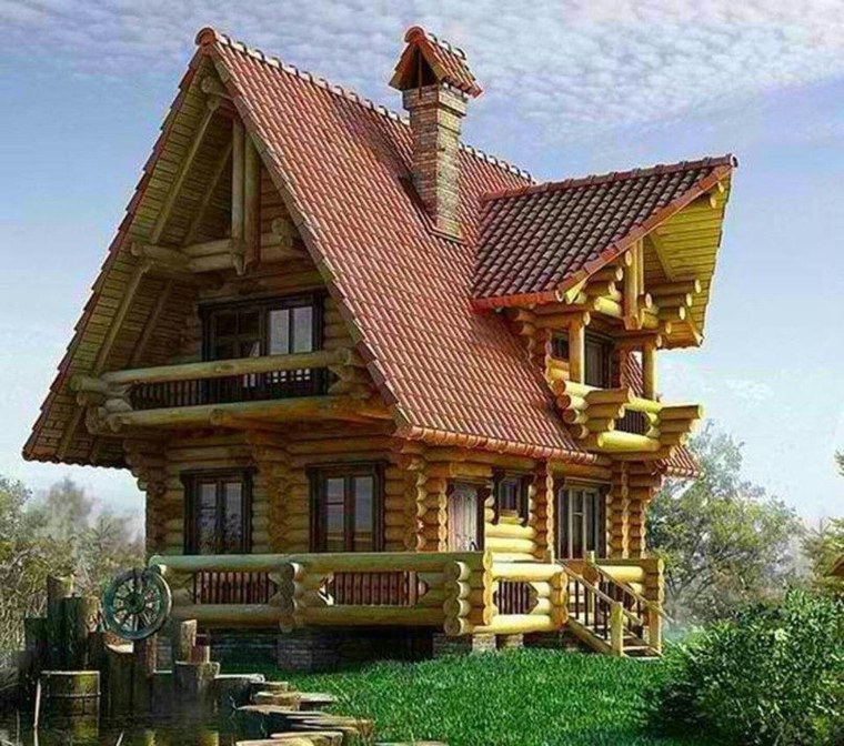 Сказочный домик из бревна