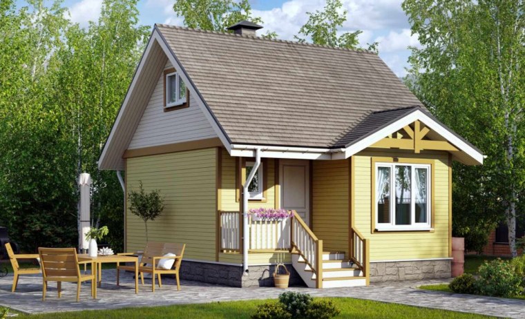 Баня 5х5 с мансардой