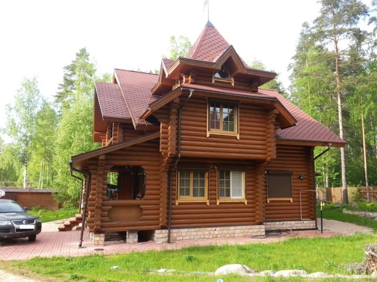 Дом из оцилиндрованного бревна Терем