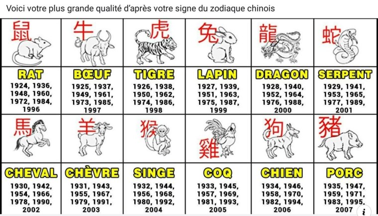 Знаки китайского гороскопа по годам