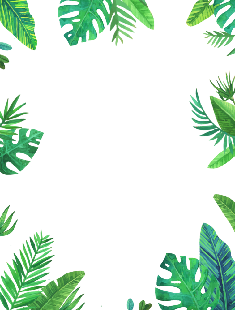 Тропические листья рамка