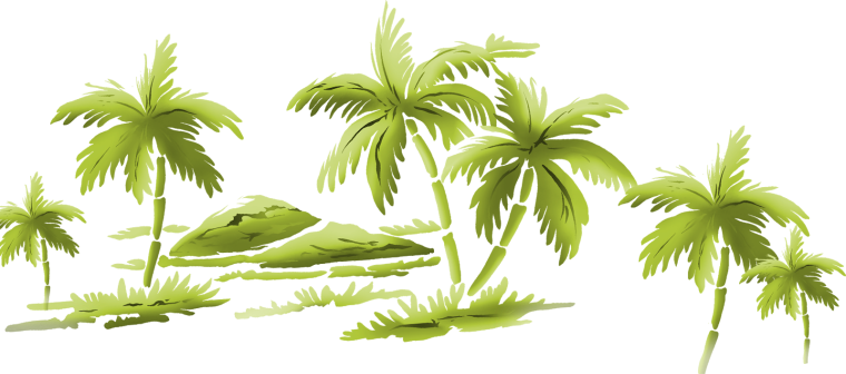 Пальмы и растительность на прозрачном фоне