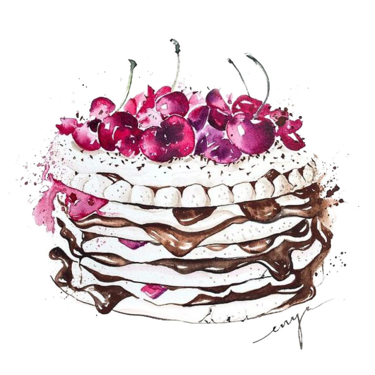 Акварельные мазки на торте