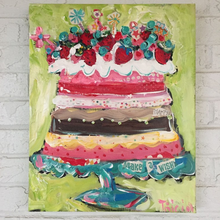 Аппликация из ткани торт