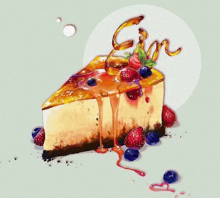 Акварельный кусочек торта