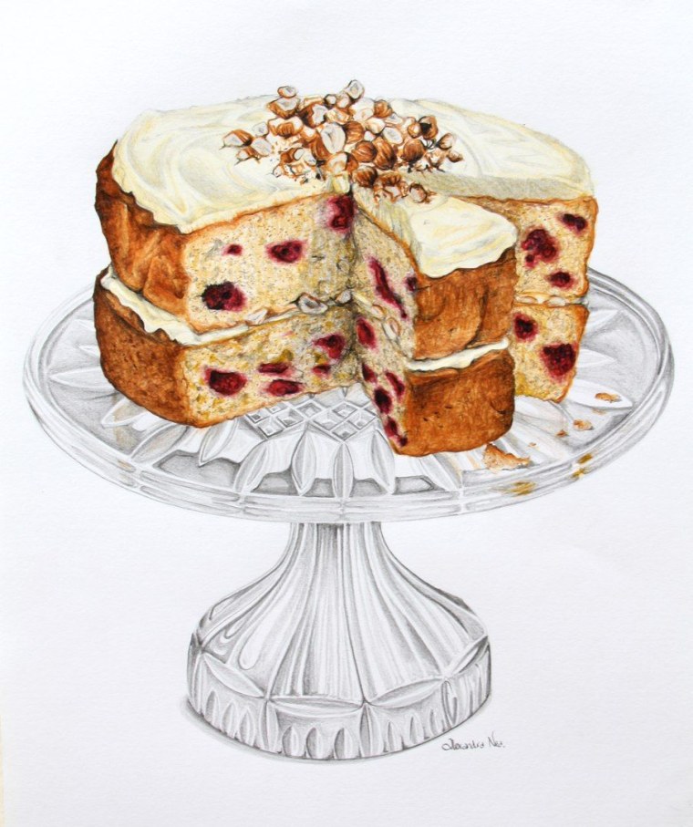 Торт акварель