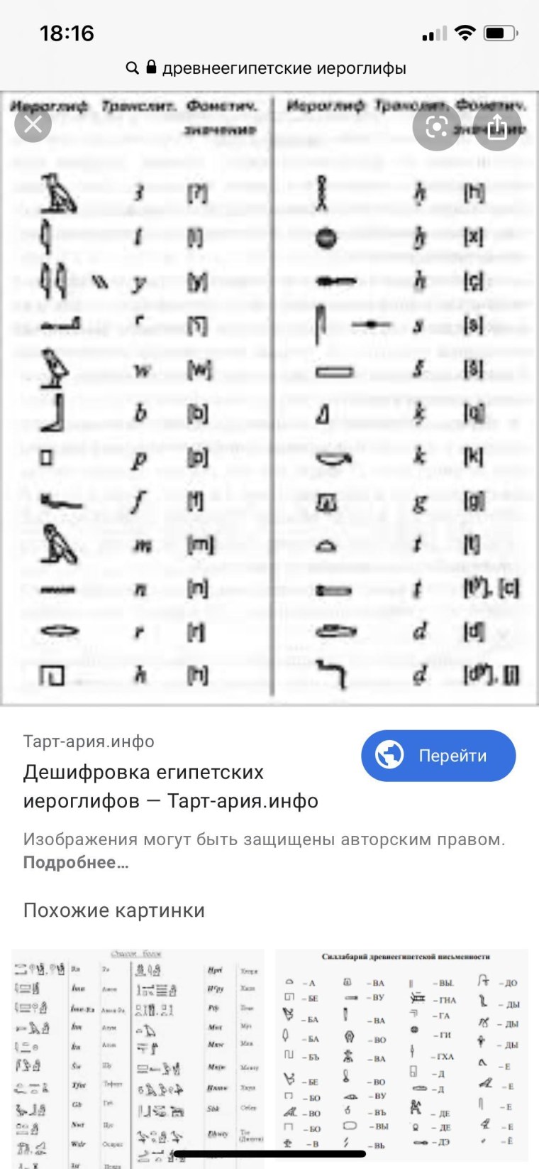 Дешифровка египетских иероглифов