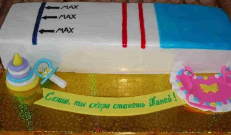 Торт о беременности для мужа