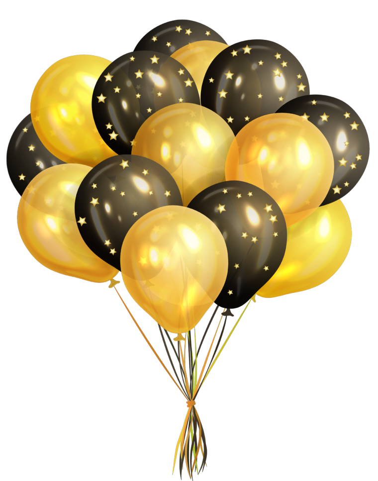 Шары черно золотые и прозрачные