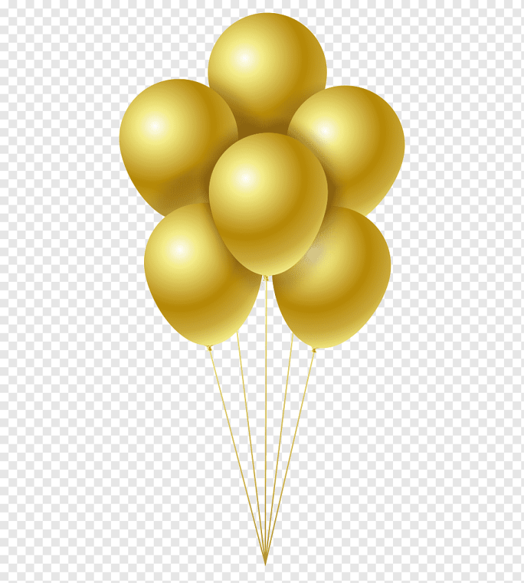 Золотые шары 60 на прозрачном фоне