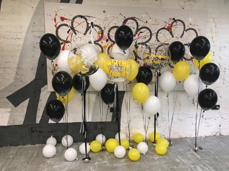 Воздушные шары желто-черные