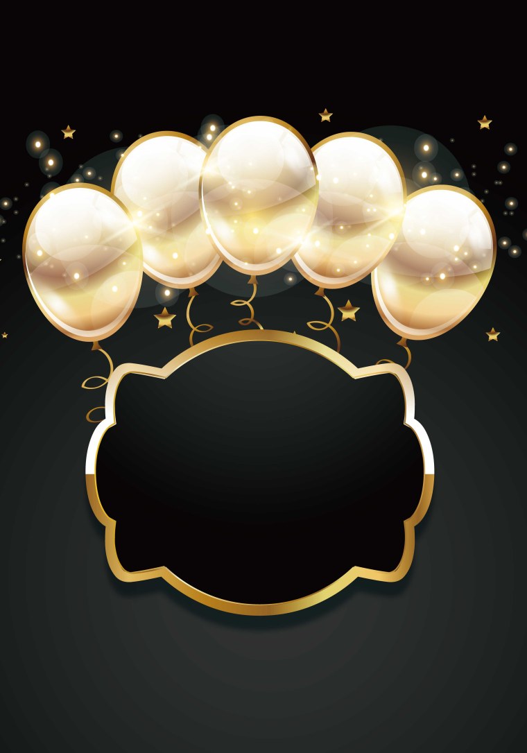 Черный фон с золотыми шарами