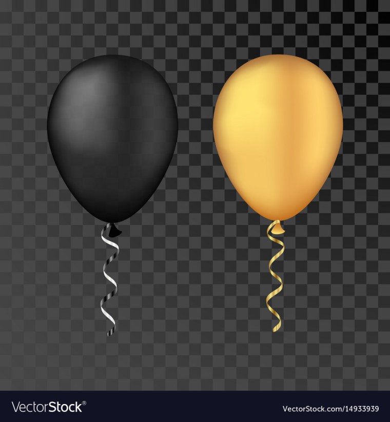 Воздушные шары золотой черный вектор