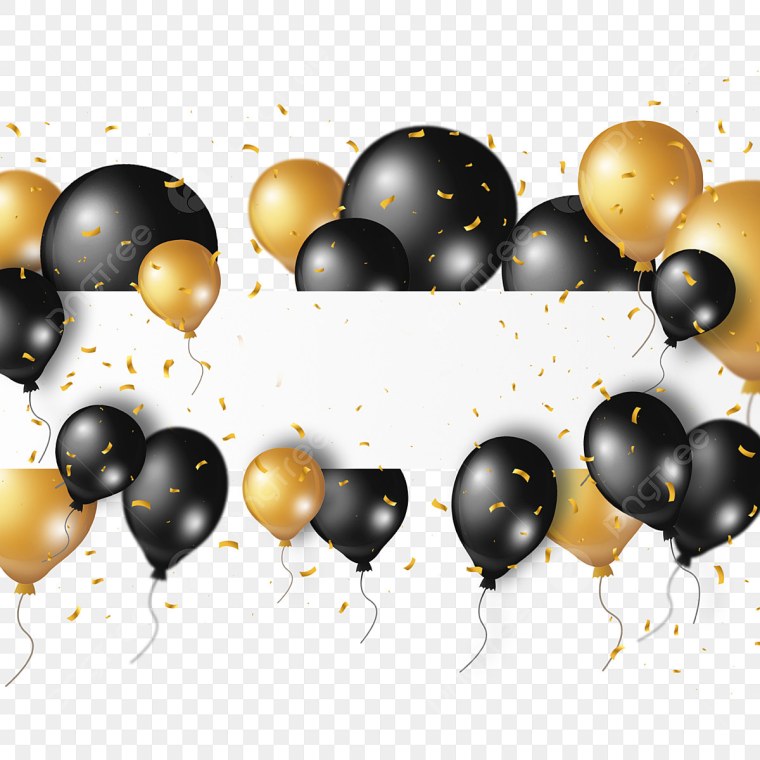 Шары черно золотые и прозрачные