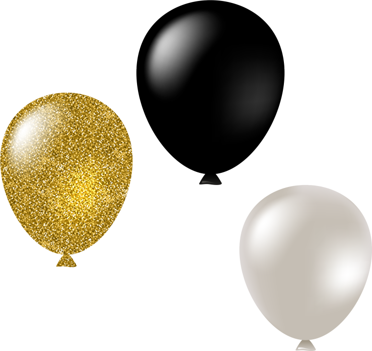 Золотые шарики на прозрачном фоне