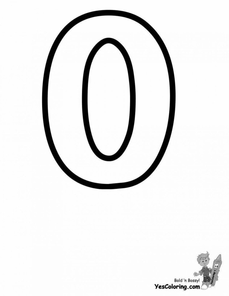 Цифра 0 трафарет
