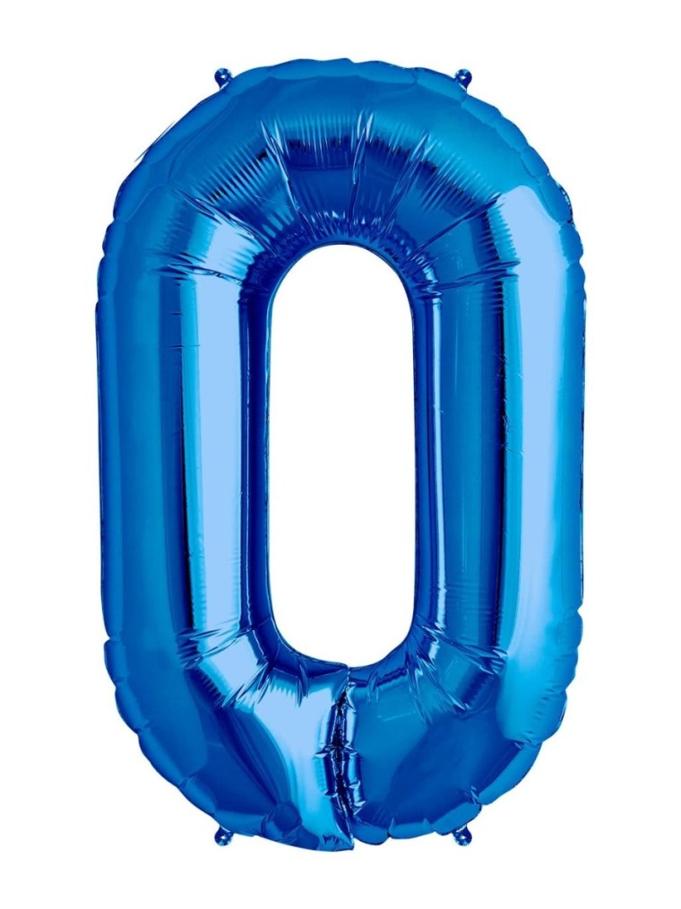 Шар - цифра 0 синий