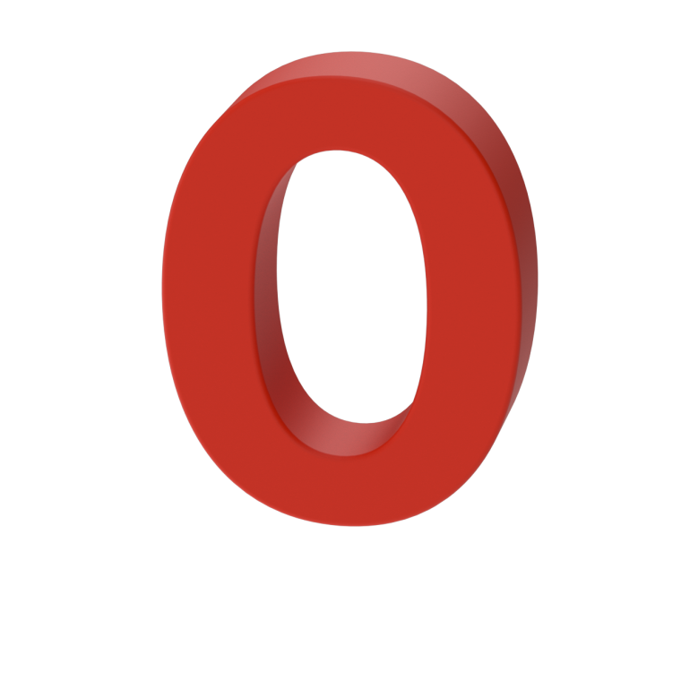 Цифра 0 на прозрачном фоне для фотошопа