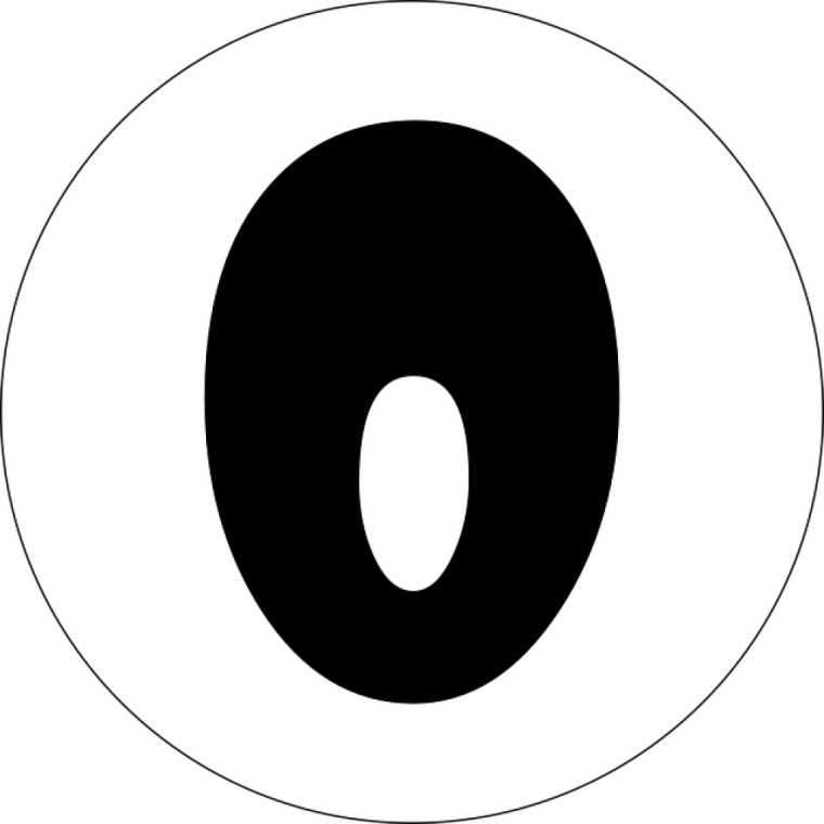 Цифра 0 трафарет